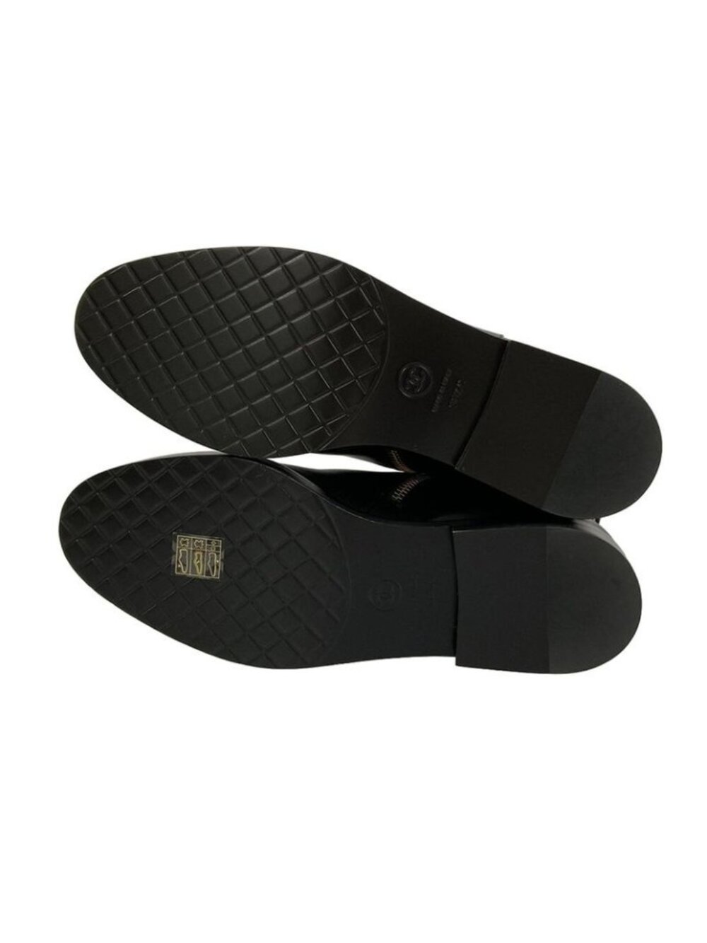 Chanel Boots 38.5 C Black Quilted Gold Leather - Picture 8 of 14